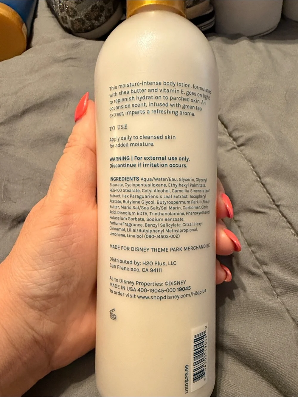 Disney Resorts H2O+ Sea Salt Body Lotion